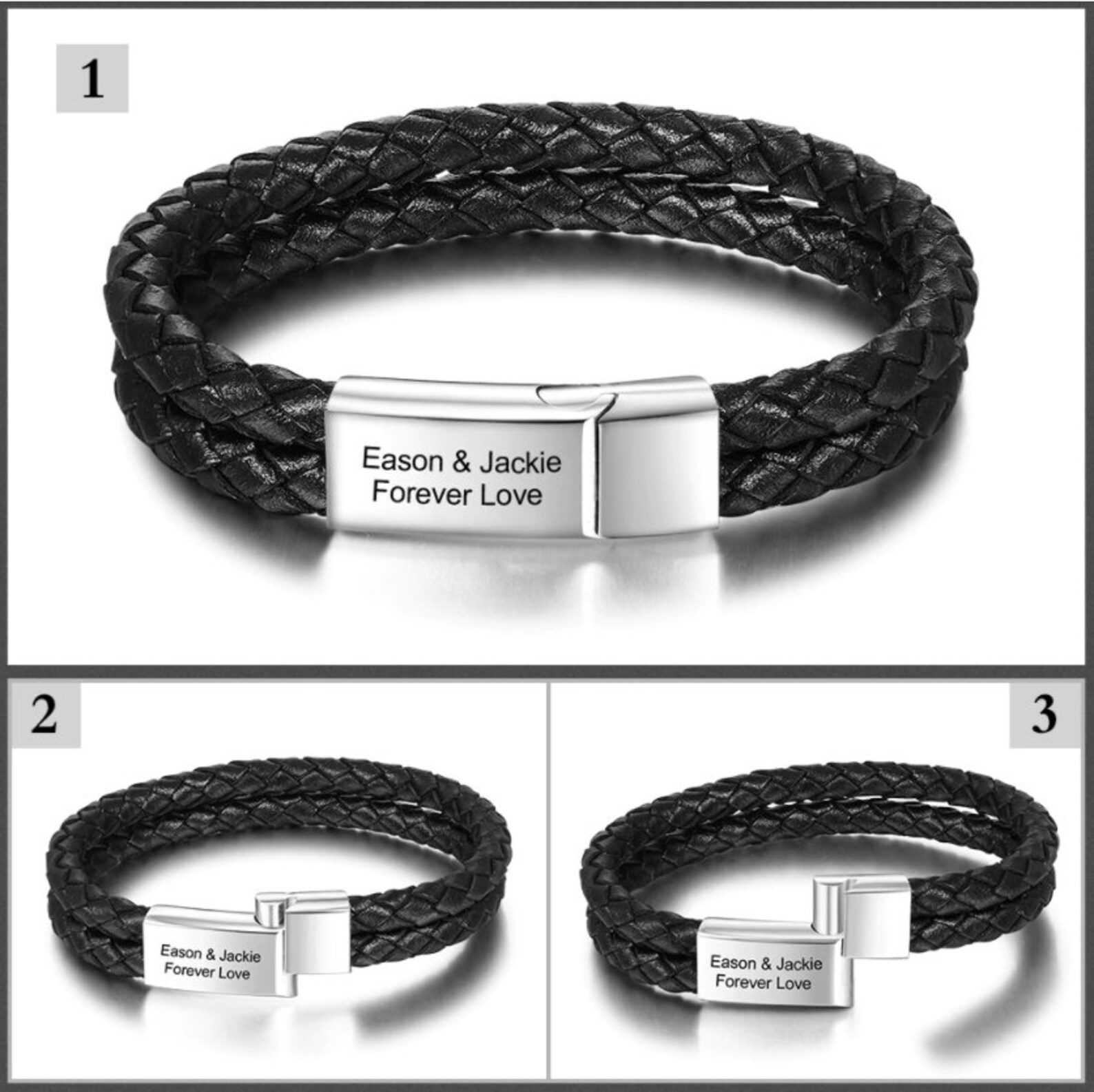 Personalized Engraving Stainless Steel Men Bracelets Etsy