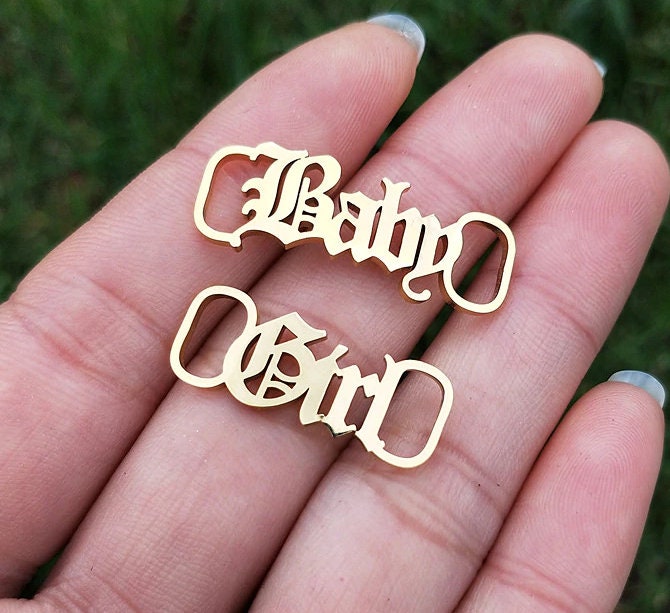 Shoe Tag Stainless Steel Shoe Accessories Custom Name Etsy