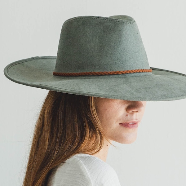 White Plait Band Wide Brim Hat main image 1