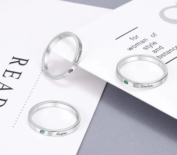 Sterling silver engraved rings for women online