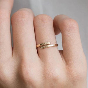 Custom Engraved Adjustable Name Ring With Birthstones – Black Diamonds New York