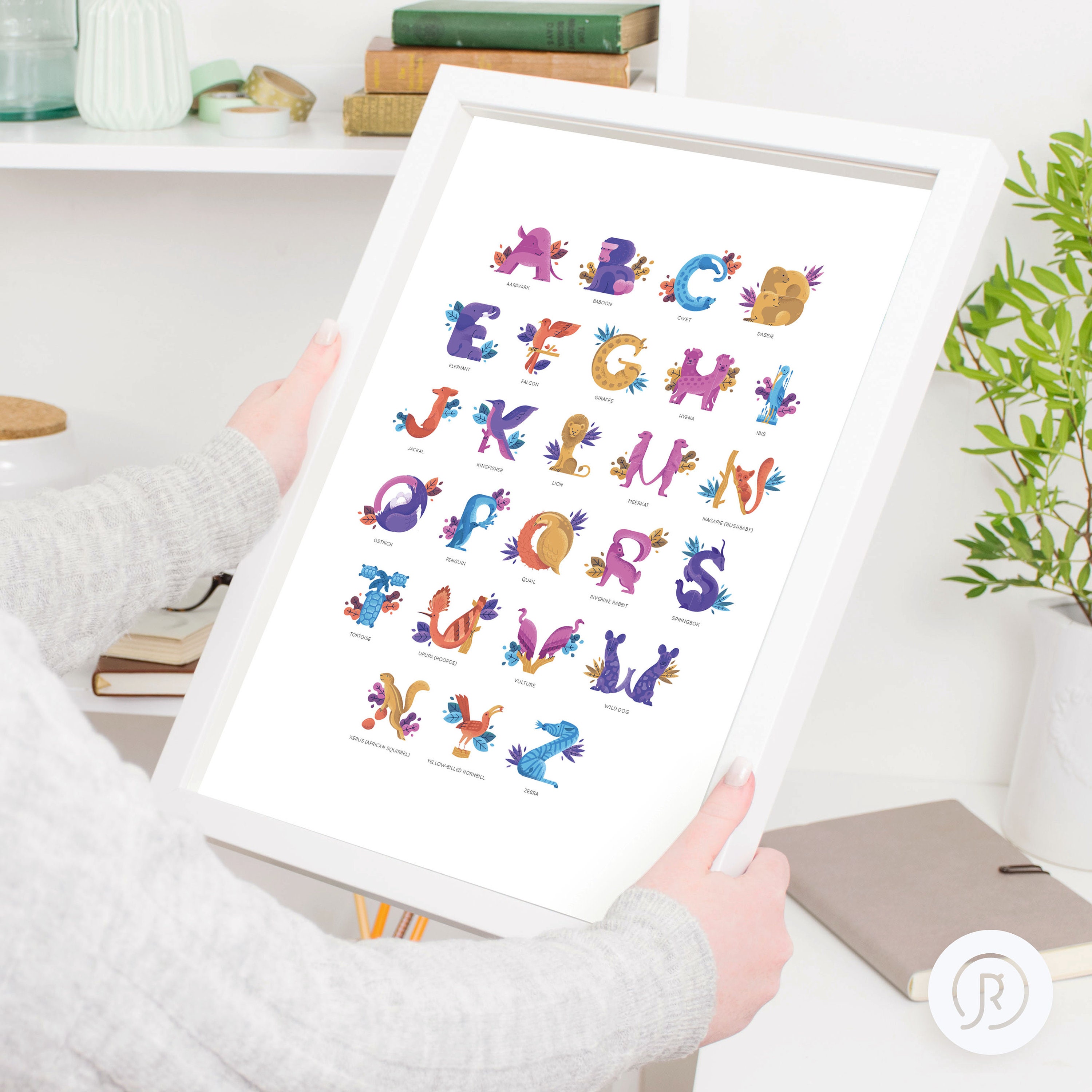 African Animal Alphabet Letter Art PDF Print Download | Etsy