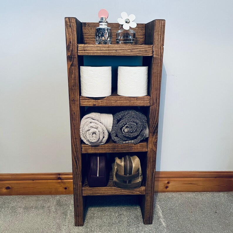 Chunky Bathroom Shelving Unit Rustic Bathroom Wooden Etsy UK