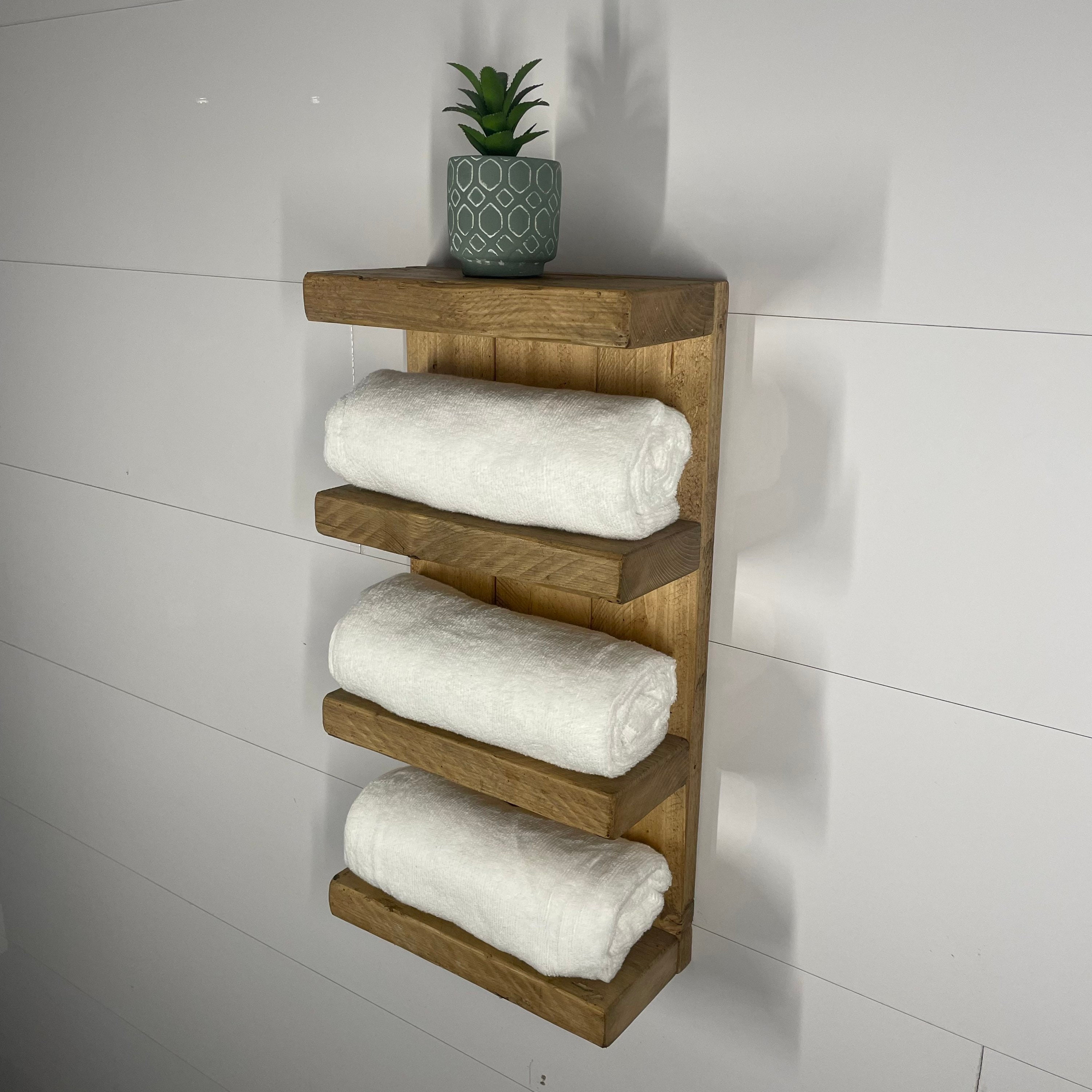 Vinthentic Timber Modern Bathroom Shelves
