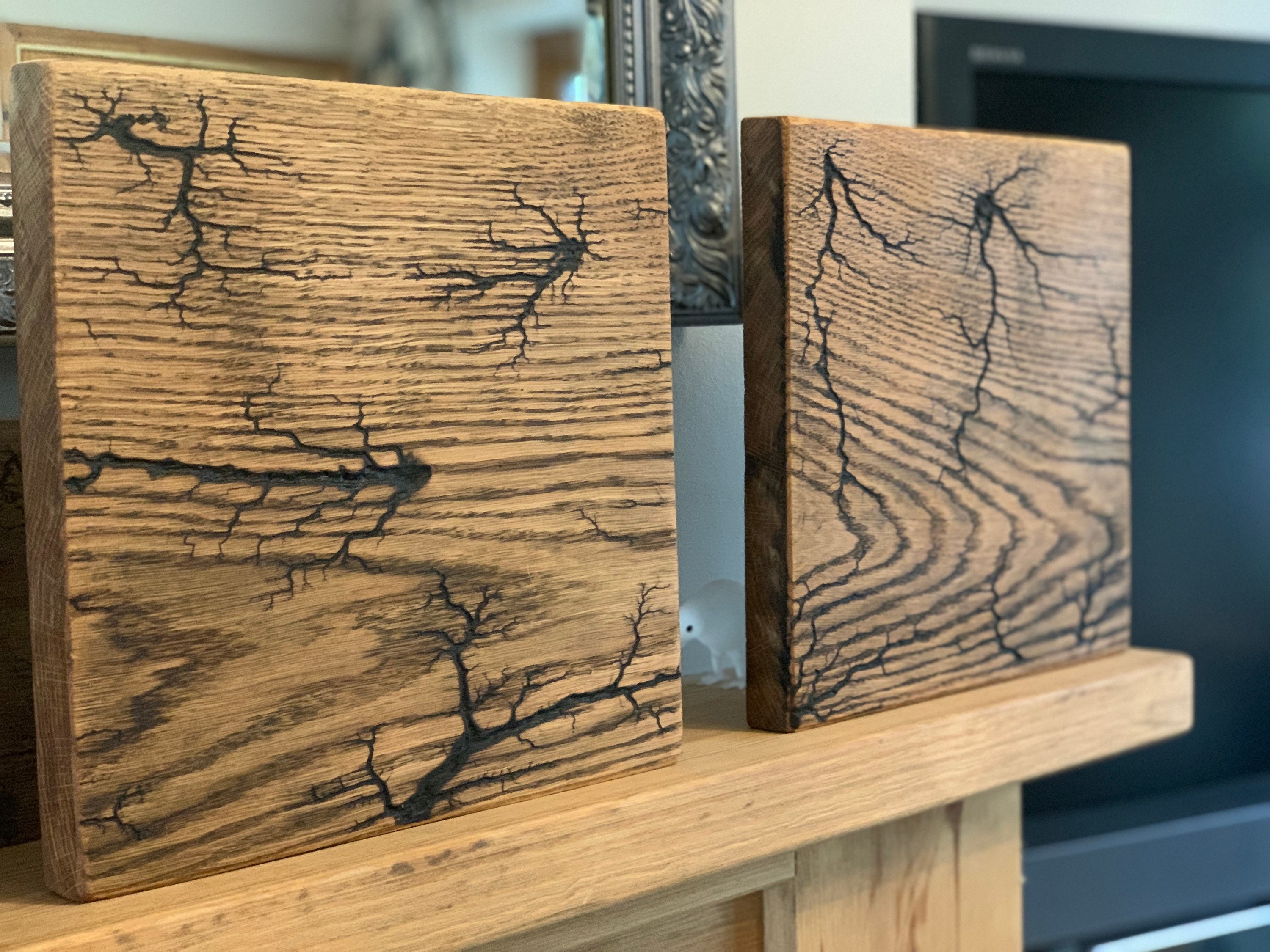 Wood Burning Art Lichtenberg Oak Wood Burning Wall Art - Etsy