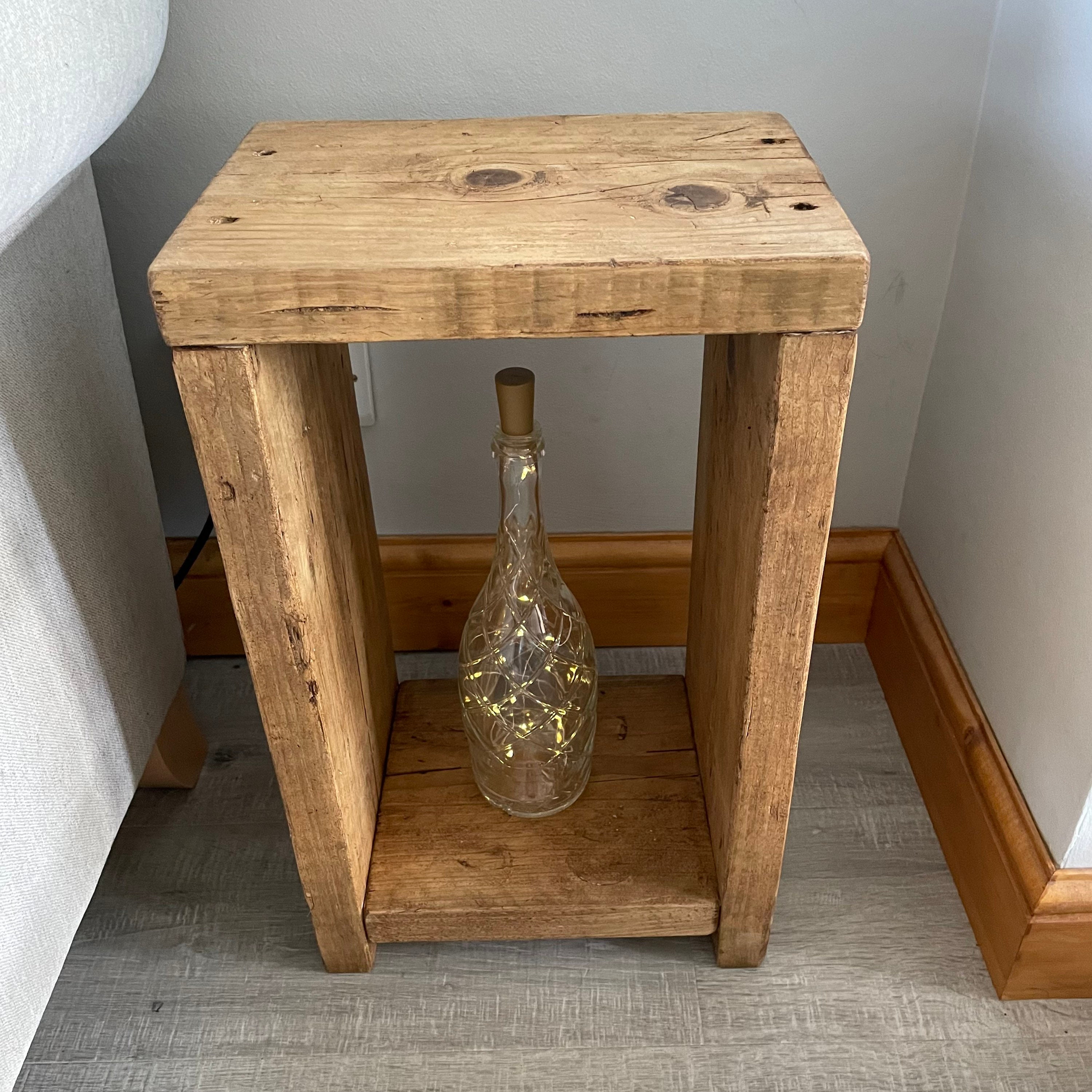 Chunky Wood Side Table Bedside Table Rustic Small Table Etsy UK