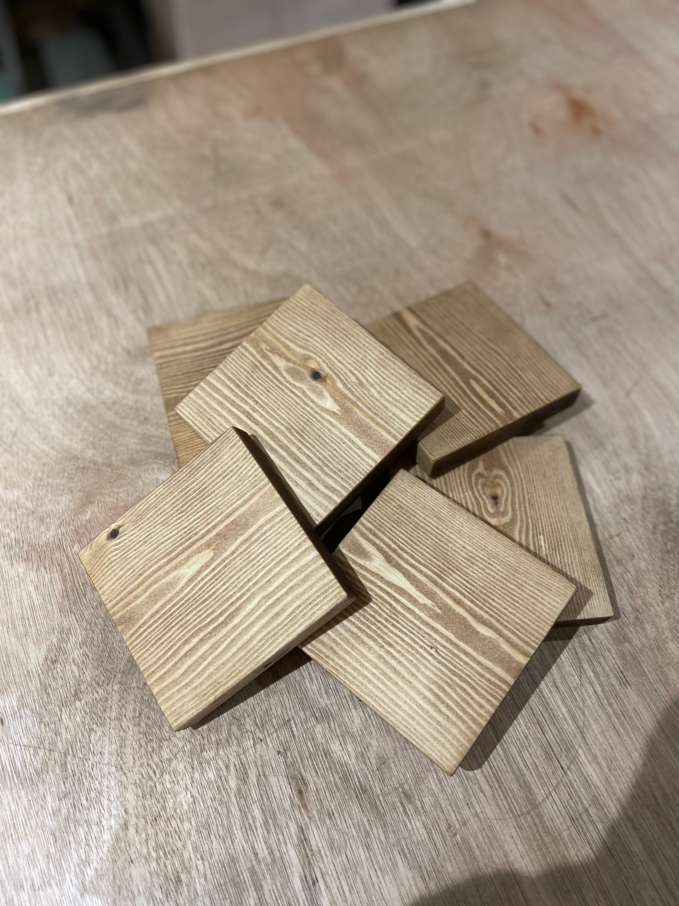 Unfinished 1 1/2 4cm Wood Squares for Wood Crafts, Wooden Supplies 