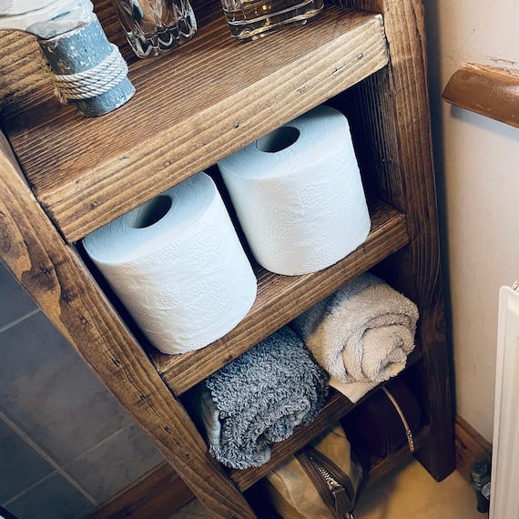 Chunky Bathroom Shelving Unit Rustic Bathroom Wooden Shelving