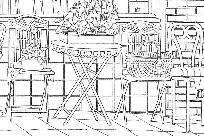 Antiques Store-printable Coloring Pages for Adultsbuilding - Etsy