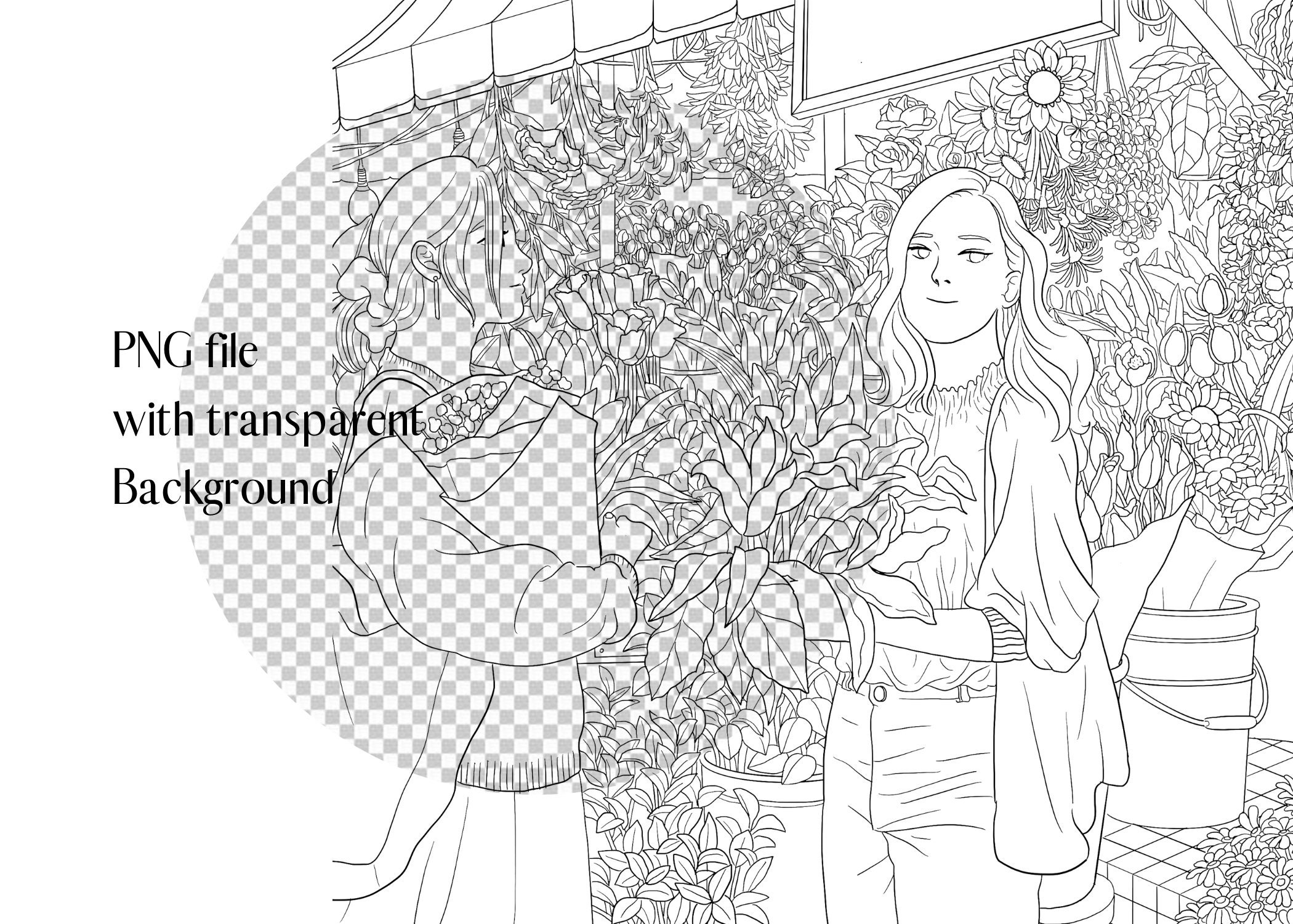 The flower shop Printable coloring pages coloring page for Etsy.de