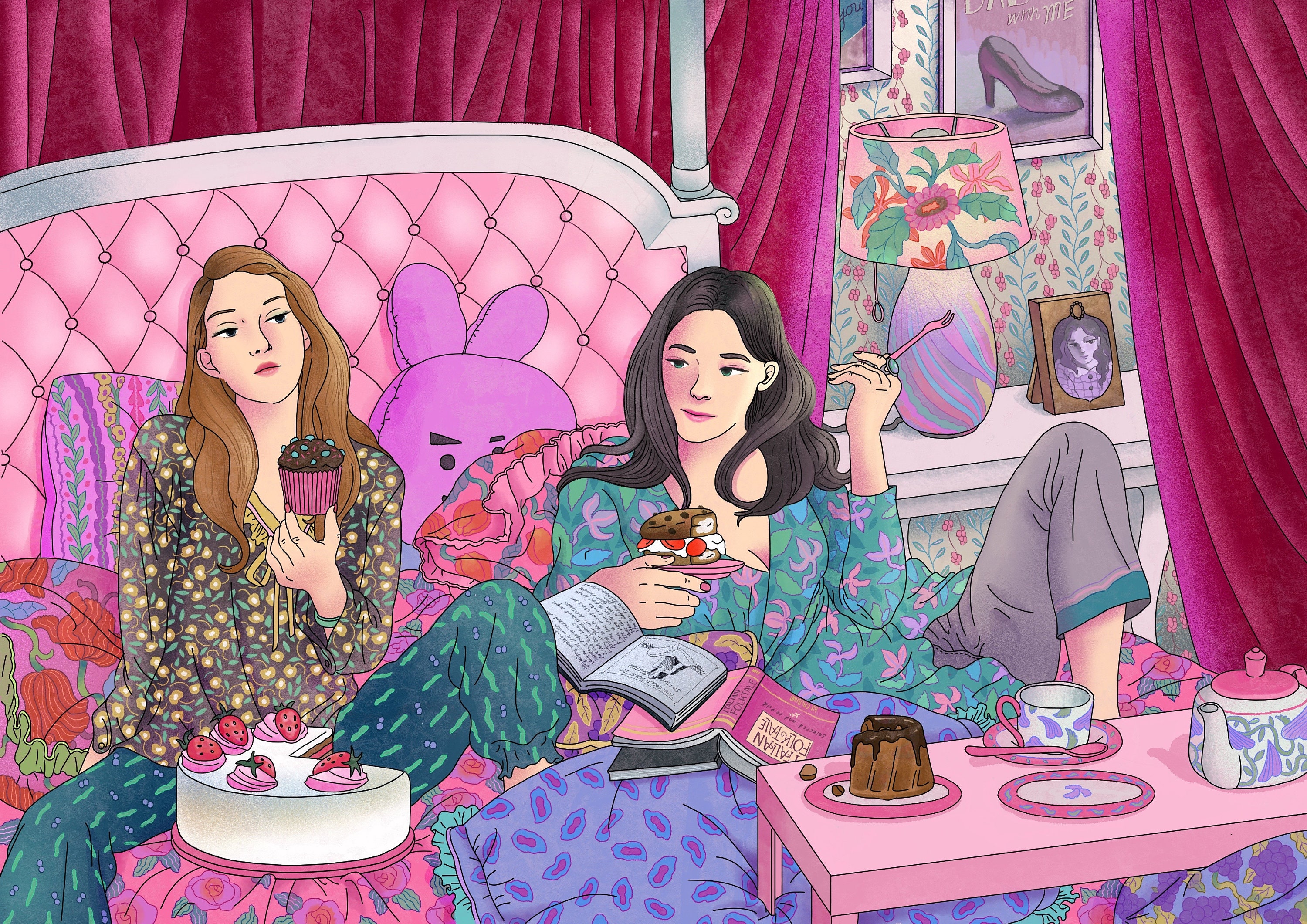 Slumber Party printable Coloring Pages for Adult. - Etsy
