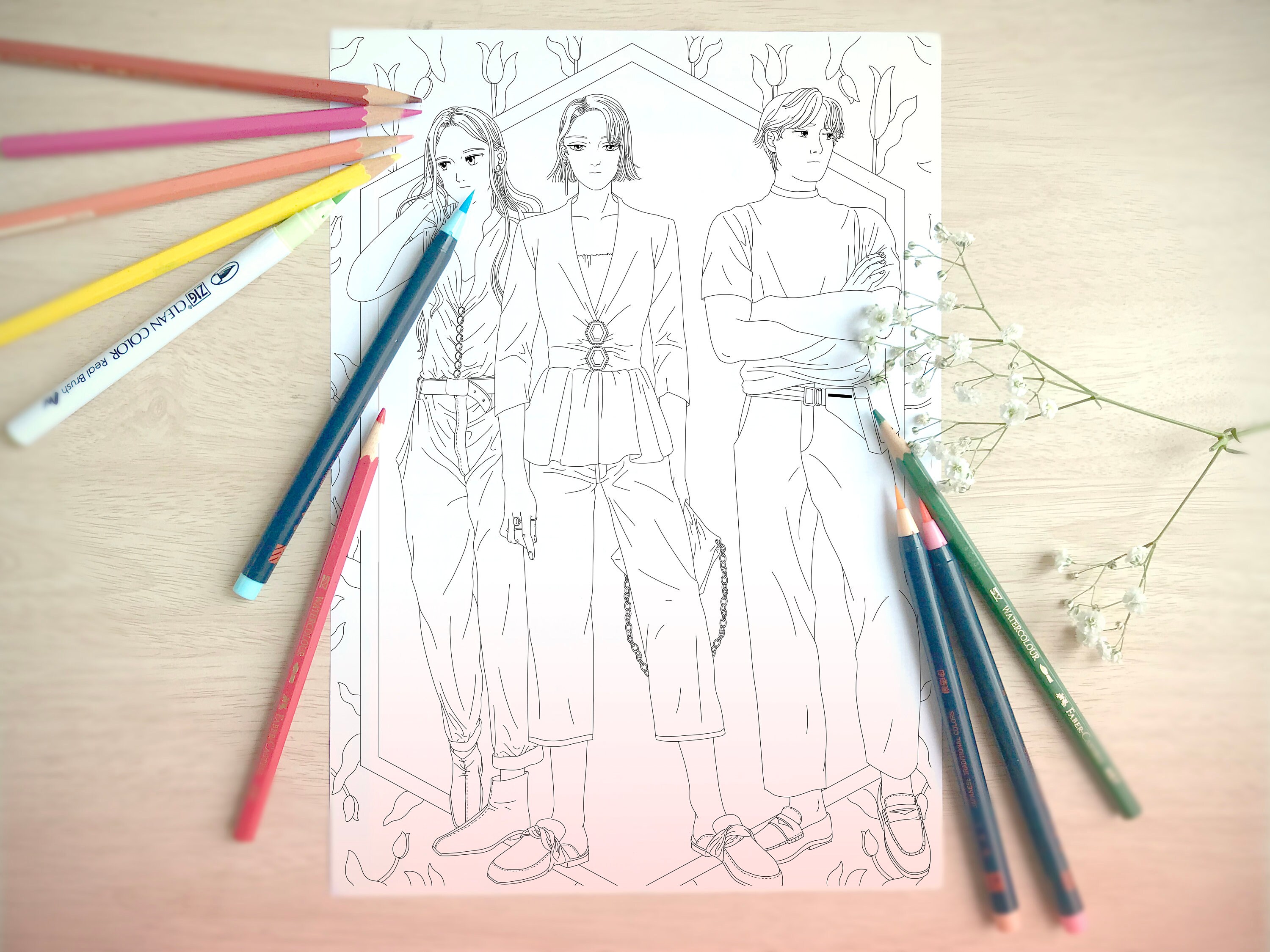 Friends Printable Coloring Pagescoloring Pages for Adult - Etsy