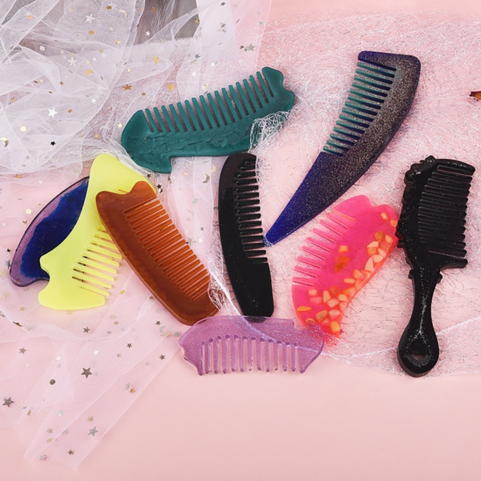 9 Styles Comb Resin Mold Hair Comb Mold Comb Silicone Mold Etsy