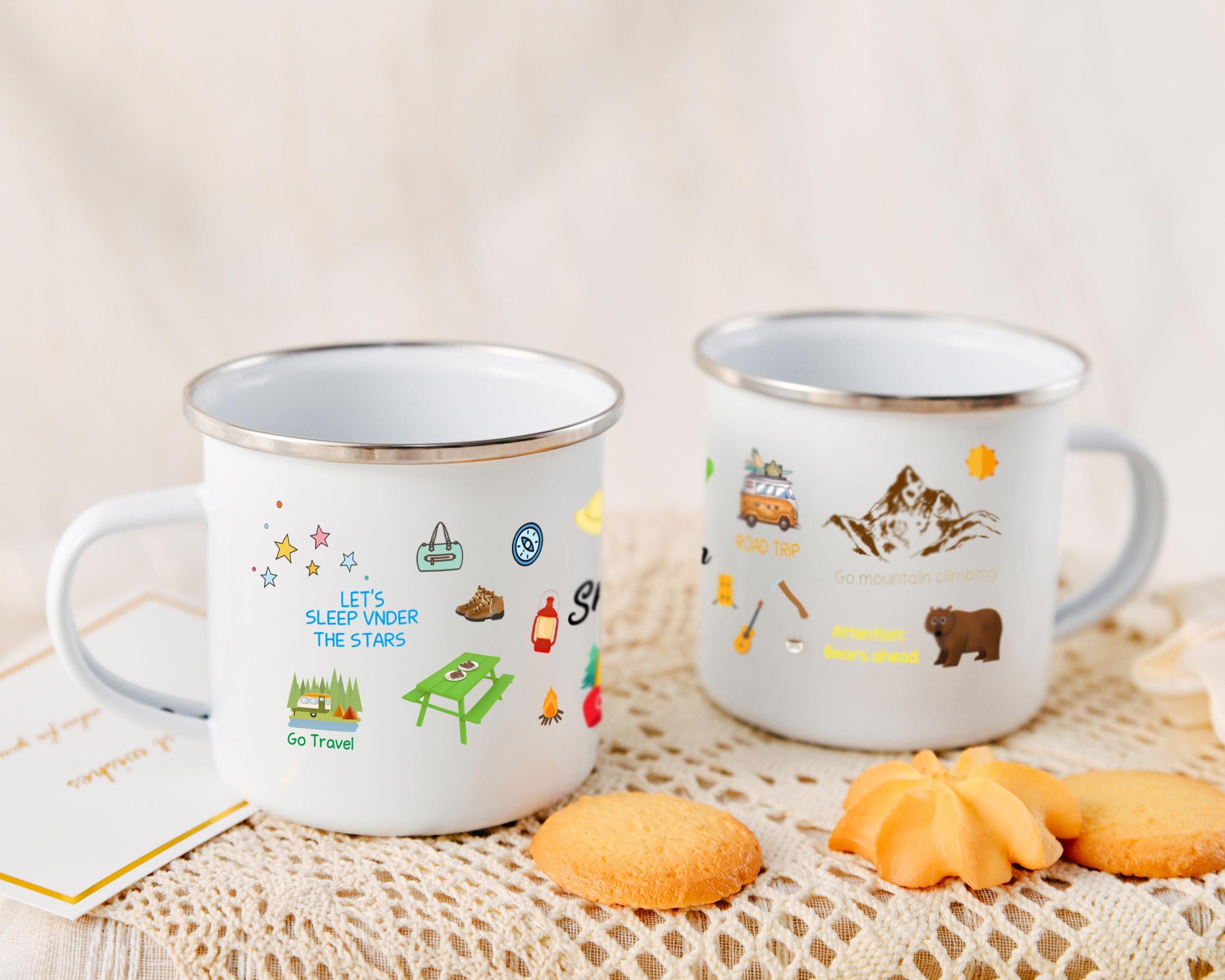 Set Di 2 Tazze Smaltate Da Campeggio - Ideali Per Caffè, Tè E Escursioni - Foto 12