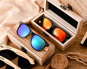 Gafas de sol de madera grabadas a medida: exquisitas gafas de sol personalizadas, regalo ideal para padrinos de boda o aniversario.