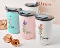 Personalized bridesmaids gifts floral wine glasses with lids, party favors, custom gifts for wedding anniversary , bridesmaid gifts flute