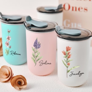 Personalized bridesmaids gifts floral wine glasses with lids, party favors, custom gifts for wedding anniversary , bridesmaid gifts flute