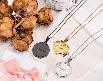 Custom-engraved heart-shaped necklace, exquisite stainless steel jewelry – name can be engraved, a personalized gift for her.