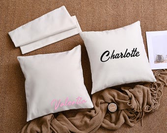 Stone-Washed European Flax Linen Throw Pillow Cover with Flange and Wood Button Closure - Soft, Breathable, Decorative