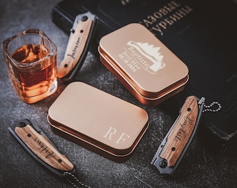 Navaja de bolsillo grabada a medida para entusiastas de las actividades al aire libre, navaja plegable personalizada para padrinos de boda, juego de navajas de bolsillo personalizadas, regalo para el padrino de boda