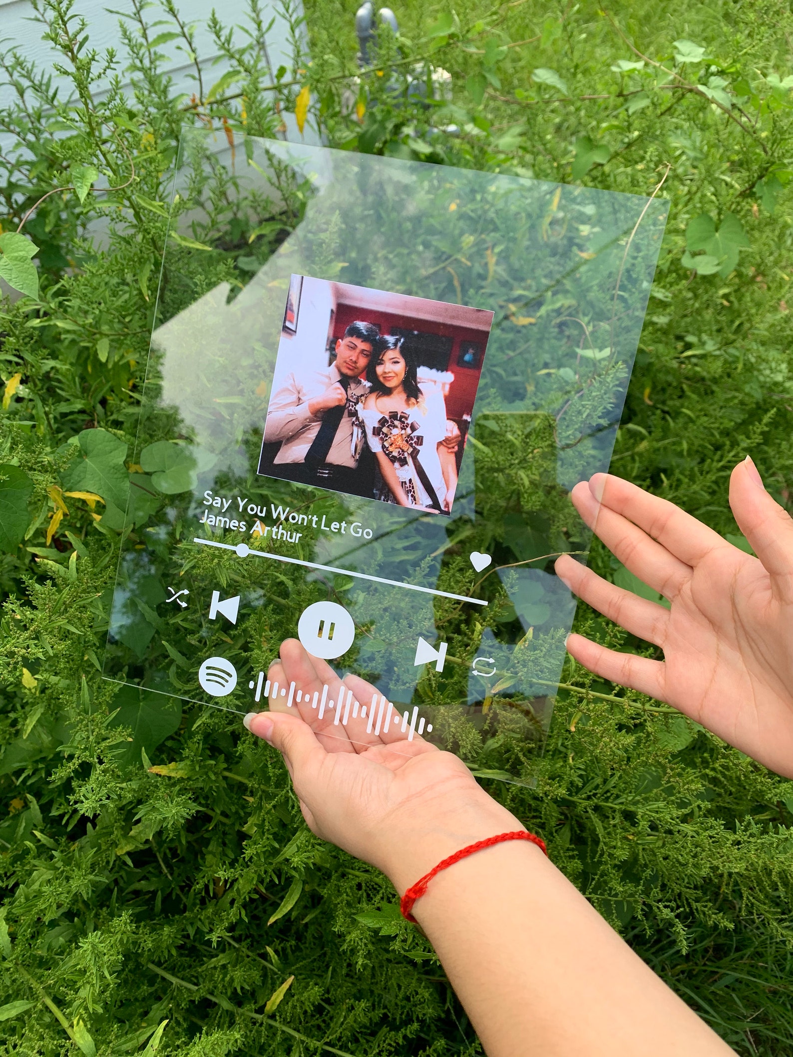 Personalized Glass Song Plaque Scannable Image Etsy