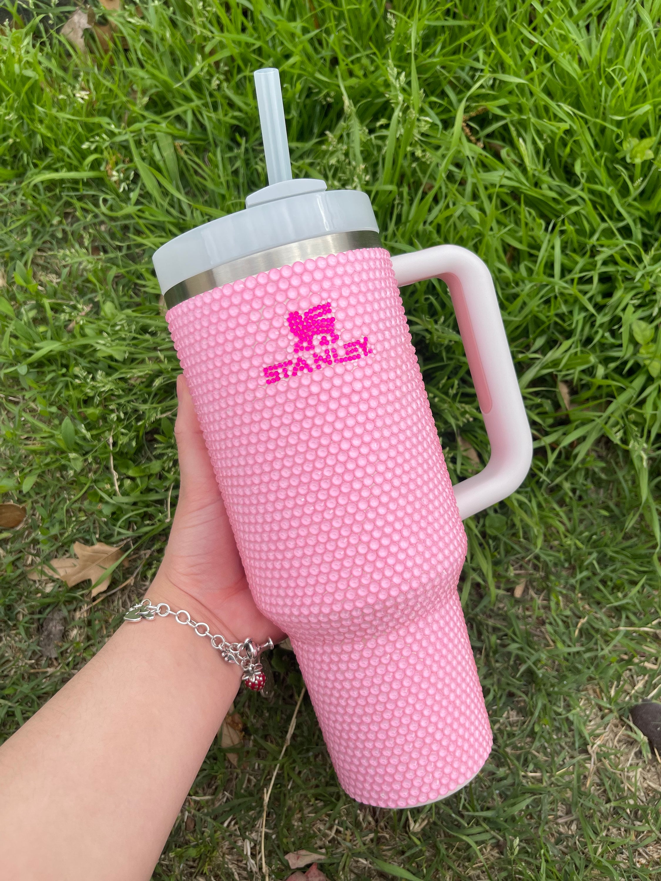 Pink, White, and Silver Milkyway Stanley Tumbler MADE TO ORDER 