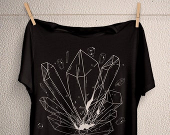 Crystal shirt pastel gothic aesthetic clothing soft grunge, nu goth, witchy witch top, creepy cute green witch t-shirt , plus size tee 5xl