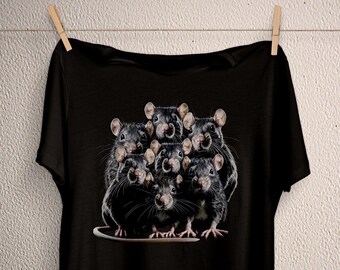 Rattenkönig Gothic T-Shirt - Witchy Kleidung, Pastell Goth Kleidung, Weiches Grunge Ratten Shirt, Dark Fantasy Alt Mode, Ratten Liebhaber Geschenk, Egirl Stil