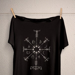 Vegvisir viking runes sign shirt, wiccan wicca t-shirt, occult voodoo medieval clothes pagan clothing pastel goth aesthetic witchcraft tee