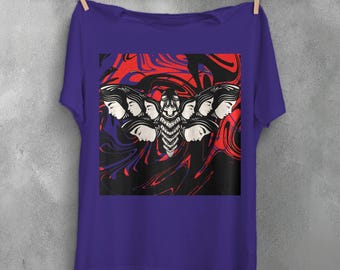 Luna Moth TShirt, Witchy Clothing, Occult Death Moth Shirt Alchemy Gothic Tee, Dark Academia Style, Plus Size Goth Top, Deaths Head Moth Art