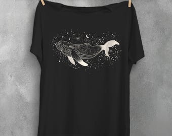 Sperm whale t-shirt, sun moon shirt, witch clothes, pagan satanic clothing, pastel goth aesthetic, witchcraft wicca shirt tee top  5xl 4xl