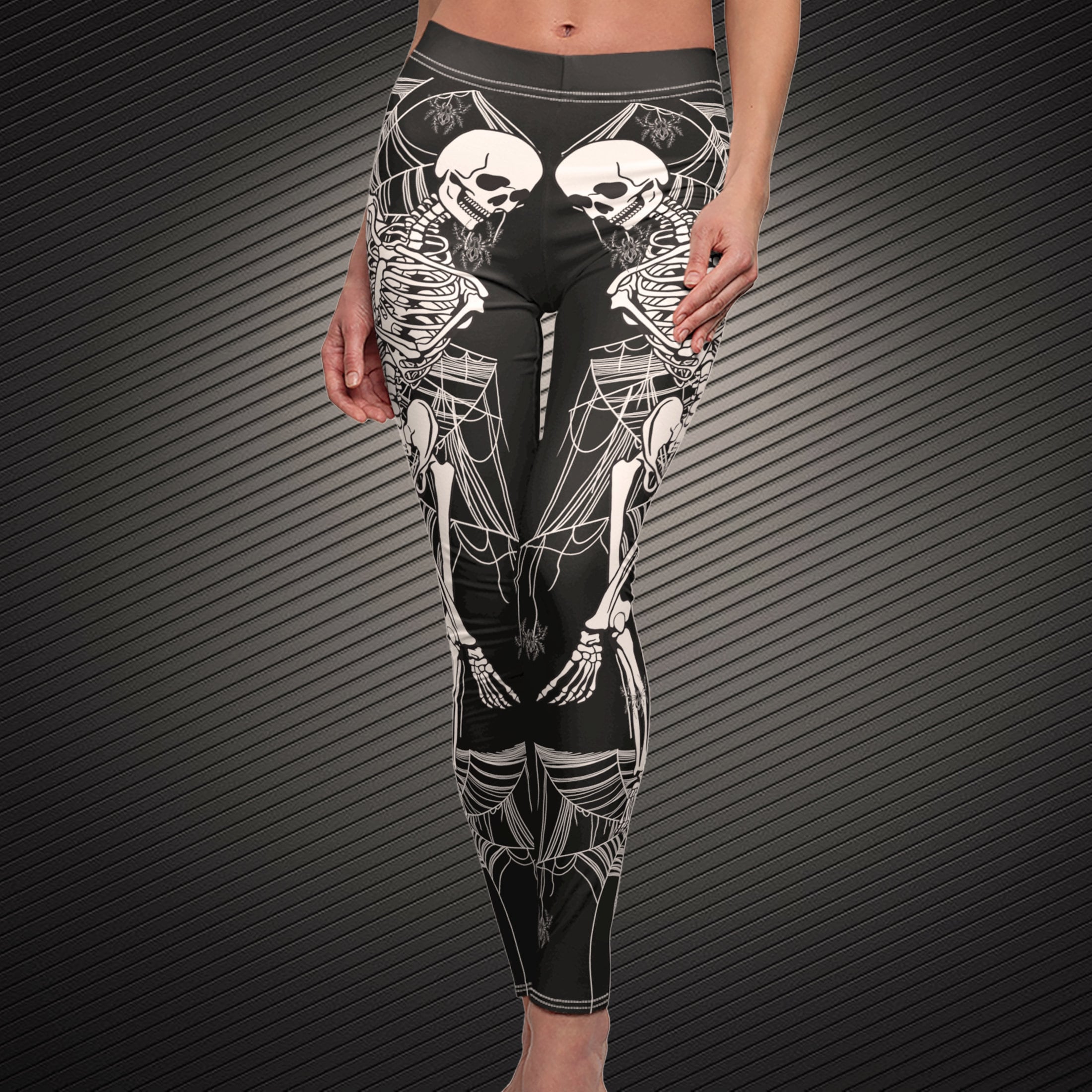 Black skeleton leggings discount