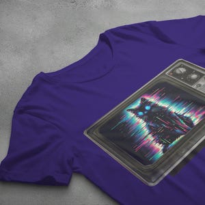 Camiseta de gato psicodélico, camiseta gráfica de televisión gótica imagen 2