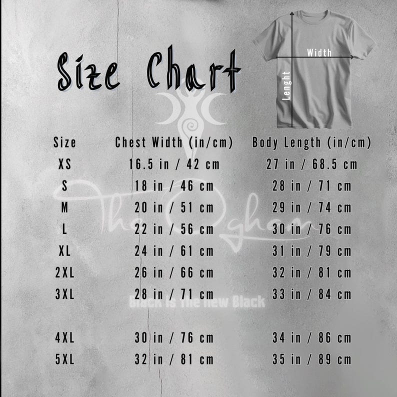 a t - shirt size chart for a child's size chart