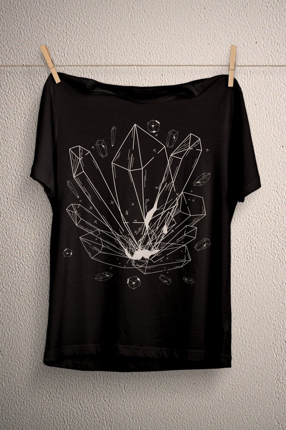Crystal shirt pastel gothic aesthetic clothing soft grunge, nu goth, witchy witch top, creepy cute green witch t-shirt , plus size tee 5xl
