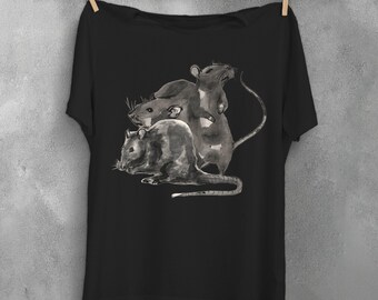 Gruseliges süßes Ratten-T-Shirt, Punk & Grunge Kleidung, Ratten-König, Pastell-Gothic-Kleidung, Haustier-Ratten-Tierliebhaber-T-Shirt, Rattenliebhabergeschenke, Haustier-Shirt