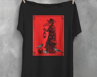 Plague Doctor T-Shirt, Gothic History Tee, Skull Medicine Shirt