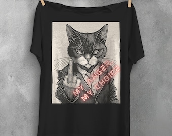 Camiseta gótica "Mi ira, mi elección" Camiseta gótica Camiseta de gato espeluznante y linda Ropa punk alternativa Camiseta gótica divertida Ropa de fantasía oscura Camiseta de gato bruja