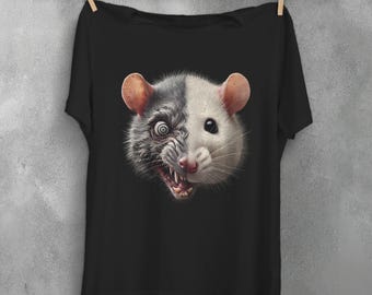 Joker Rattenkönig T-Shirt Tierliebhaber Haustier Nagetier gruselig süß Pastel Grunge Hexe Gothic Plus Size Goth Geschenk Top Shirt Black Death Psychedelic
