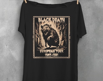 Black Death Rat T-Shirt, Medieval Gothic Rodent Tee, Dark History Shirt