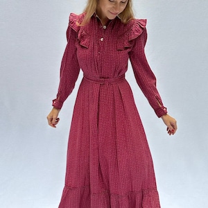Antique Victorian Calico Dress - Victorian wrapper dress