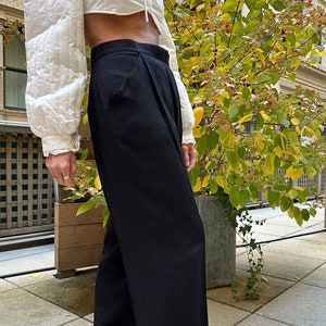 Deadstock Vintage 1980s Pleat-Front Trousers (XS-L) - vintage wide leg pants baggy pants 1980s pants vintage black pants 80s pants