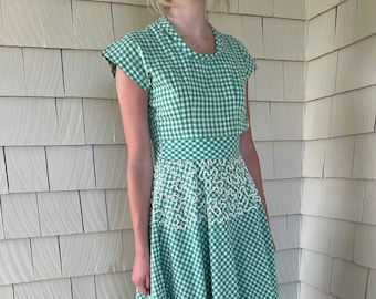 Vestido a cuadros de la década de 1950 de Ellen Kaye Originals — Vestido vintage para jóvenes, vestido vintage para niñas