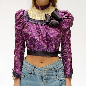 Antique Victorian Silk Bodice with Crochet Details