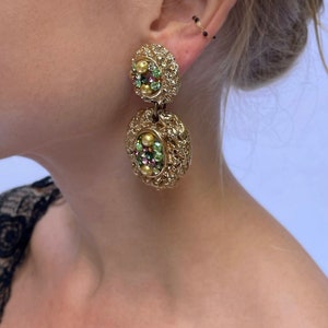 Vintage Jacky de G Signed Single Statement Earring || vintage runway jewelry Jacky de G earrings vintage Chanel earrings vintage YSL earring