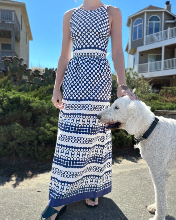 Vintage 1960s Polka Dot Column Dress - image 8