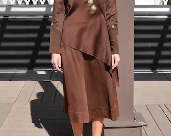 Antique 1920s Silk Crepe Long Sleeve Dress