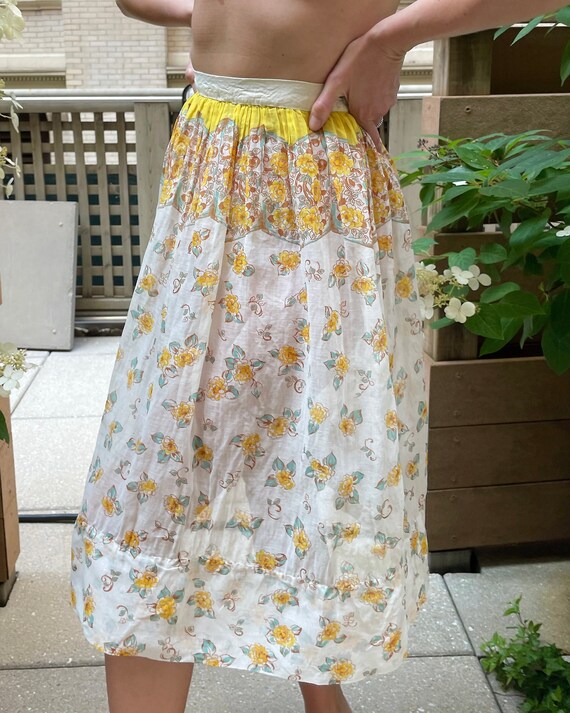 Rare Vintage 1940s Floral Skirt - image 9