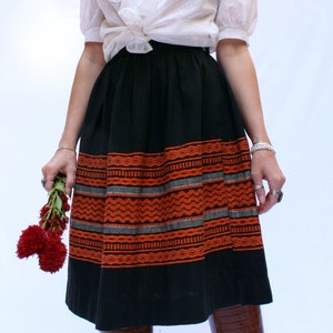 Vintage 1950s Mexican Embroidered Full Skirt Vintage circle skirt, vintage Mexican skirt image 8