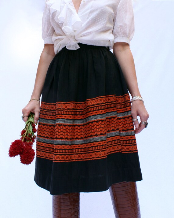 Vintage1950s Mexican Embroidered Full Skirt - Vin… - image 7